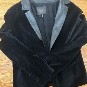 Gorgeous Velvet Tuxedo Jacket with leather trim Camilla Style